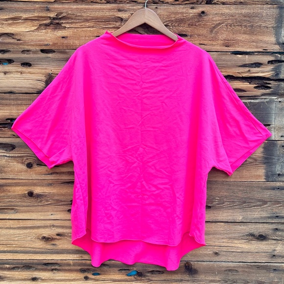 Tops - UNBRANDED | Bright Pink Red Flowy Oversized Shirt XL